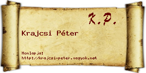 Krajcsi Péter névjegykártya